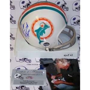 Nick Buoniconti Autographed/Hand Signed Dolphins 2 Bar Mini Helmet
