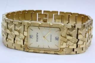 New Elgin Diamond Collection Gold Men Dress Watch FM503 23mm x 31mm 