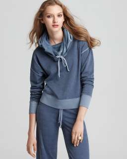 Juicy Couture Slub Velour Cowl Hooded Pullover   