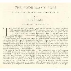    1909 Interview with Pope Pius X Illustrated 