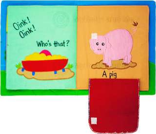 Farm Animals Cloth Activity Flap Book Childrens Toy NEW  