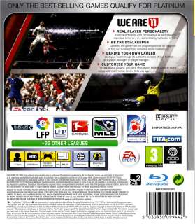   Playstation 3   PS3 Platinum Video Game FIFA 11   Soccer / Football