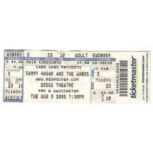  August 9th 2005 Sammy Hagar Full Convert Ticket 