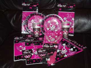 Pink Pirate Girl Birthday Party Tableware ALL Items  