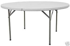 NEW Lightweight 60 Round Plastic Folding Table  