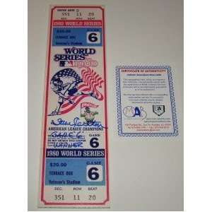 Steve Carlton GAME 6 WINNER SIGNED Mini Mega Ticket