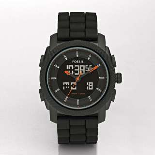 NEW Fossil Machine Silicone Watch   Black with Orange FS4628  