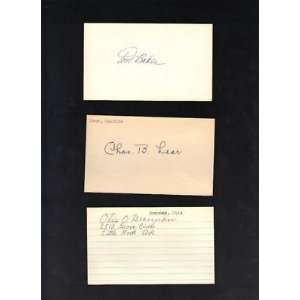 Tom Baker Cubs D. 1980 signed autographed 3X5 Index JSA   Sports 