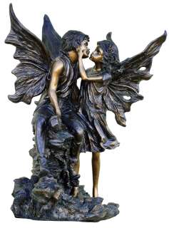 Outdoor Garden Sculpture Fairies Lovers Kissing Statue  