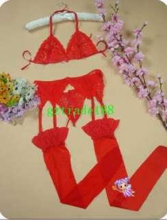 wholeset pink bra+stockings+garter belt+underwear P4  