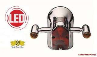 CHROME TOMBSTONE LED TAILLIGHT TURN SIGNAL FOR HARLEY  