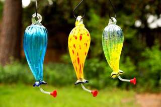   Garden Oblong Art Glass Hummingbird Feeder 746851408830  