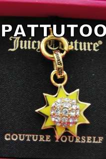   JUICY COUTURE PAVE SUN MINI GOLD BRACELET CHARM IN TAGGED BOX  