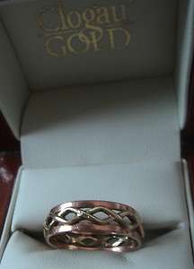 Clogau Welsh 9ct Rose & Yellow Gold Celtic Weave Ring   Size S  