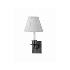 Bill Blass Single Swing Arm Sconce with Linen Shade by Visual Comfort 