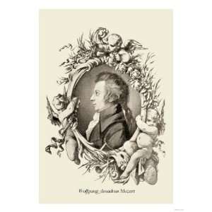  Wolfgang Amadeus Mozart Giclee Poster Print, 9x12