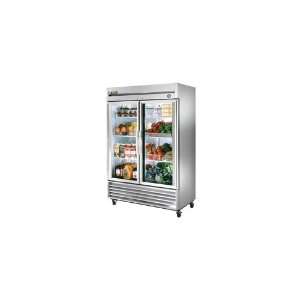 com True Glass Door 6 shelf Reach in Refrigerator W/ 2 Door Pan Racks 