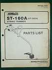 HOMELITE ST 160 A UT 20534 STRING TRIMMER PARTS MANUAL 