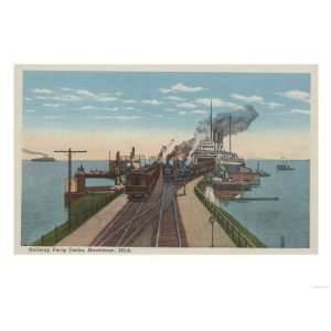   City, MI   View of Railway Ferry Docks Premium Poster Print, 24x32