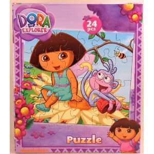   24 Piece Jigsaw Puzzle, Boots and Dora on a Flower Toys & Games