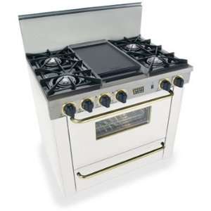   and Double Sided Grill/Griddle White with Brass Package Appliances
