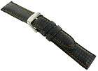 20mm Hadley Roma Carbon Fiber Black Padded Watch Band w