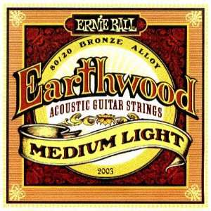  Ernie Ball Acoustic Guitar   Earthwood, Medium Light, .012 
