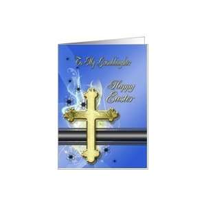  Golden cross Easter Card, granddaughter Card Health 