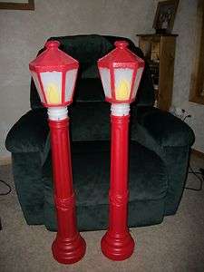   of RED LAMP POSTS   LIGHTED Blowmolds   Love these CHRISTMAS  