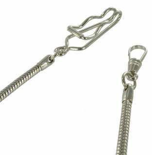 Silver RP Belt Hook Ring 16 Pocket Watch Chain  