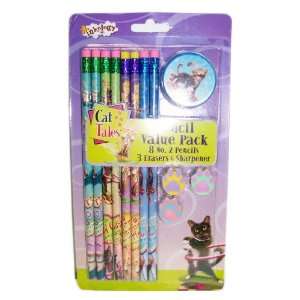  Pencil Value Pack, Each Set Contains 8 Pencils, 3 Erasers, 1 Pencil 