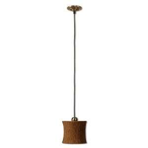   Light 10ö Coffee Bronze Mini Pendant with Rusty Brown Sueded Fabric