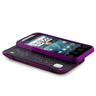 Purple Hard Case+Retract Charger For HTC EVO Shift 4G  