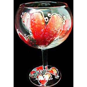  Hearts of Fire Design   Hand Painted   Grande Goblet   17 