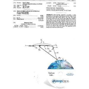 NEW Patent CD for FISH CATCHING APPARATUS WITH SNAP ACTUATABLE HOOKS