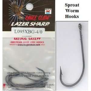  Eagle Claw FeatherLite Lazer Sharp Sproat Worm Hooks   3/0 