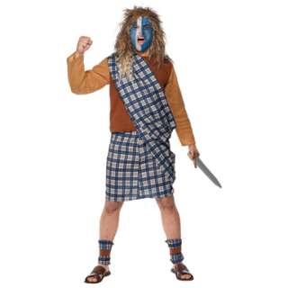 Blue Tartan Brave Scotsman William Wallace Costume  