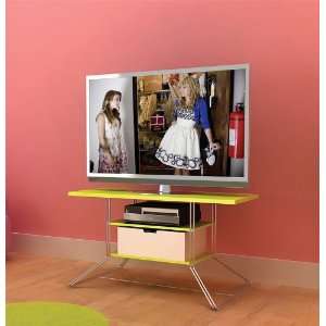  Flat Panel LCD TV Stand with Double Rod Frame and Lime Shelves 