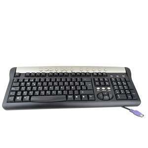   105 Key PS/2 Multimedia Spanish Keyboard (Silver/Black) Electronics