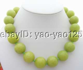 Stunning 20mm Green Faceted Jade Necklace  