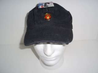 BLACK HAT CAP U S MARINE RETIRED ENAMELED PIN  