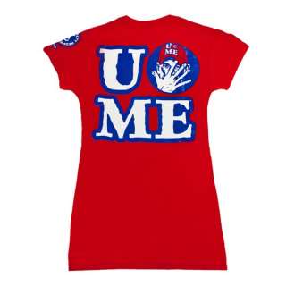 John Cena Red Persevere Womens WWE T Shirt New  