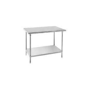   Steel Work Table with Galvanized Undershelf Furniture & Decor