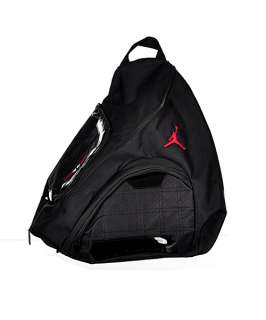 NIKE JORDAN 23 Sling Bag Backpack Book Bag Patent Leather Black Red w 