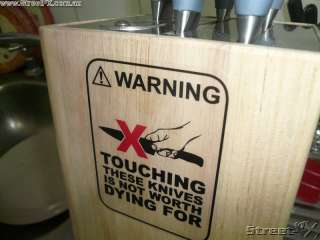DONT TOUCH MY KNIVES Chef Knife Block Set Warning Decal  