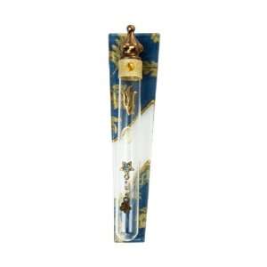  Glass Mezuzah with Blue and Green Leaves, Shin, Star and 