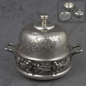 Butter Dish by Barbour Silver Plate Co., Silverplate Victorian Design 
