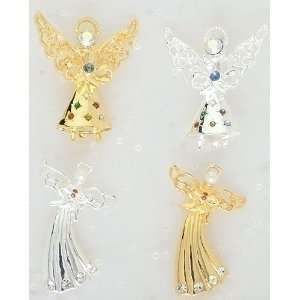   Jewlery Gold & Silver Gem Accented Angel Pins