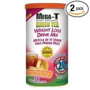  Mega T Green Tea Weight Loss Drink Mix, Natural Peach 