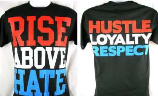 John Cena Rise Above Hate Hustle Loyalty Respect Black T shirt New 